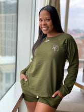 Load image into Gallery viewer, Relentless Faith O Neck Loungewear Set (Olive Green)
